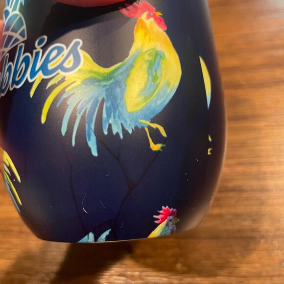 Chubbies The Fowl Plays Tumbler Lid Wine Insulated Navy Roosters - Picture 2 of 8